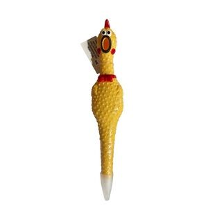 Yellow Rubber Chicken Squeaky Pen
